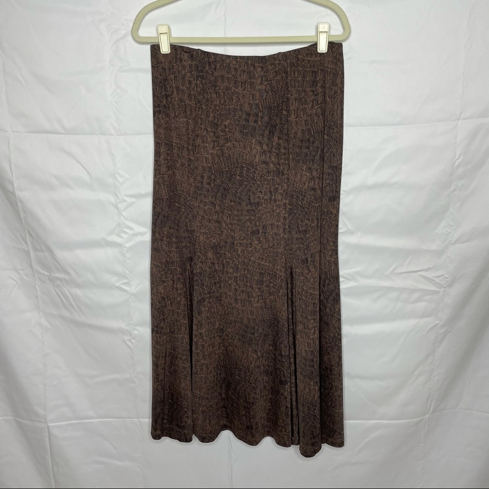 Brown crocodile maxi skirt - Picture 1 of 4